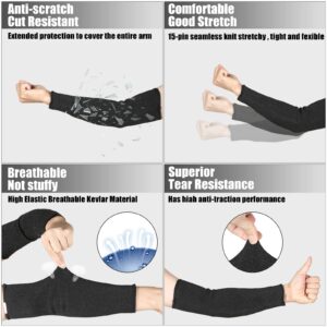 Chuarry 3 Pairs Cut Resistant Arm Protectors for Thin Skin and Bruising Level 5 Arm Protective Sleeves for Men Women (Black)