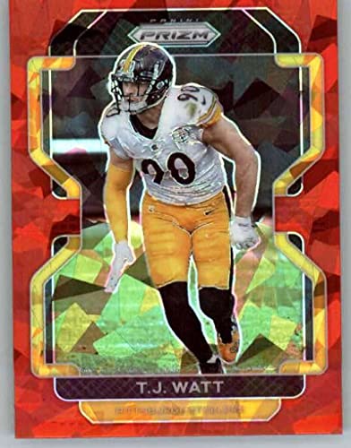 2021 Panini Prizm Prizm Red Ice #255 T.J. Watt Pittsburgh Steelers NFL Football Trading Card