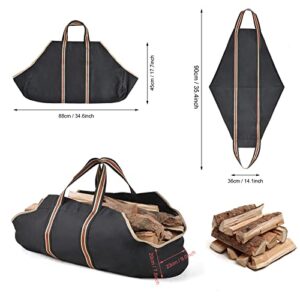 XCELLENT GLOBAL XG Firewood Carrier Bag, Log Carrier with Waterproof Fire Wood Carriers Carrying Prefect for Wood Fire Stove Indoor Outdoor Fireplace or Camping HG653