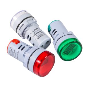 DIANN 4pcs AC Voltage Display AC 60-500V Digital Voltmeter LED Display Voltage Meter Monitor 110V 220V Detetor Red Green Yellow Blue