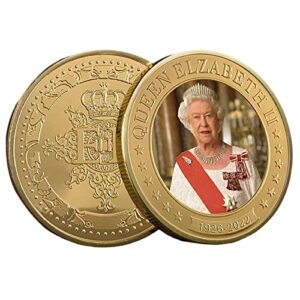 Naysku Queen Elizabeth II Commemorative, 1926-2022 Queen of England Collection Souvenir Coin, Uncirculated Coin in Memory of Her Majesty of The United Kingdom Souvenir Memorabilia Souvenir Gifts