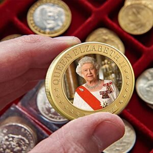 Naysku Queen Elizabeth II Commemorative, 1926-2022 Queen of England Collection Souvenir Coin, Uncirculated Coin in Memory of Her Majesty of The United Kingdom Souvenir Memorabilia Souvenir Gifts