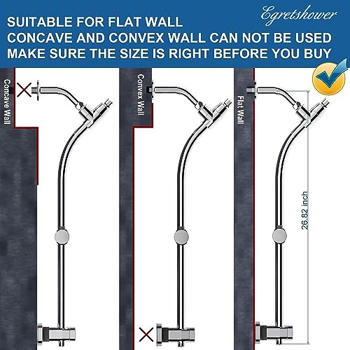 High Pressure Handheld/Rain 3-way Shower Head Combo with 26" Adjustable Drill-free Stainless Steel Slide Bar, 10-Mode Handheld Shower Head & 7.48" Rain Shower Head with 5ft Hose - Polished Chrome