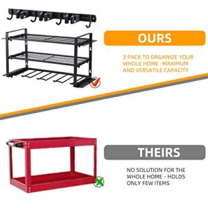 ALIEN SYSTEM Power tool shelf and storage hooks (Power tool organizer & Mop holder)