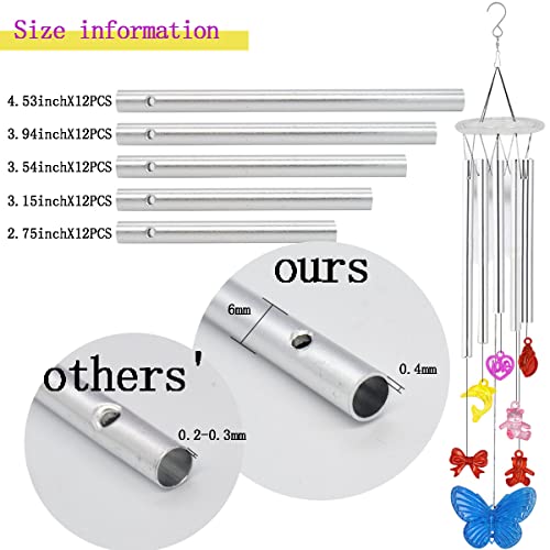 SAIDIC 100PCS Wind Chime Parts Wind Chime Tubes Wind Chime DIY Supplies DIY Wind Chime Kit Windchime Kits Glass Beads Acrylic Wind Chime Pendant for Adults Kids Arts and Crafts