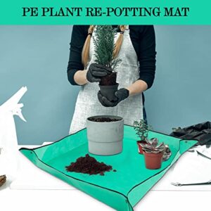 NAOKBOEE 39.4" x 39.4" Plant Repotting Mat, Waterproof Portable Gardening Mat for Indoor Outdoor Plant Transplanting, Thicken PE Mat Transplanting Mat