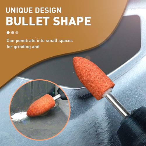 Abrasive Grinding Stone Set, 42 Pcs Sanding Bits Aluminium Oxide Grinding with 1/8" Shank Compatible with Dreme Rotary Tool for Metal Rust Removal, Smoothing, Deburring