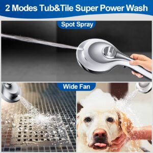 High Pressure 10-mode Detachable Shower Head with Handheld, Showerhead with ON/OFF Pause Switch, 15 Stage Water Softener Filters for Hard Water Remove Chlorine, Meet cUPC and CEC Certification