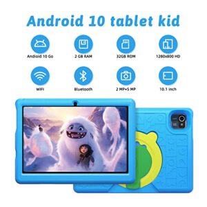 Freeski Kid Tablet 10 Inch, Android 10 Tablet for Kids, 10.1’’ HD IPS Display Tablet PC, Kidoz Pre Installed, Parental Control, 2GB +32GB, Quad Core Processor, Wi-fi, Bluetooth, Kid-Proof Case (Blue)