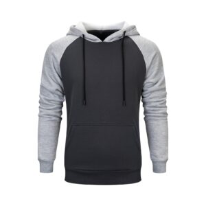maiyifu-gj men's fleece color block pullover hoodies slim fit drawstring hooded sweatshirt casual long sleeve gym hoodie (dark grey,xx-large)