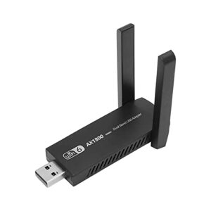 asixxsix usb wifi 6 adapter, usb 3.0 wifi dongle dual band 5ghz/2.4ghz igh gain dual antennas wireless network adapter plug and play usb network card for pc desktop laptop windows 7/10/11