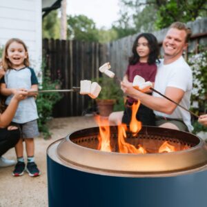 Solo Stove Yukon 2.0 with Stand, Smokeless Fire Pit | Portable Wood Burning Fireplace with Removable Ash Pan, Large Outdoor Firepit, Stainless Steel, H: 19.8 in x Dia: 27 in, 43.9. lbs, Color: Water