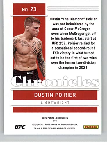 2022 Panini Chronicles UFC #23 Dustin Poirier Lightweight Chronicles Official MMA Trading Card in Raw (NM or Better) Condition