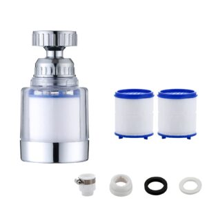 tectsia anti-splash filter sink faucet aerator,360° rotating tap extender, pressurized spray attachment, a total of 3 replacement cartridges, suitable for kitchen/bathroom. (short style)