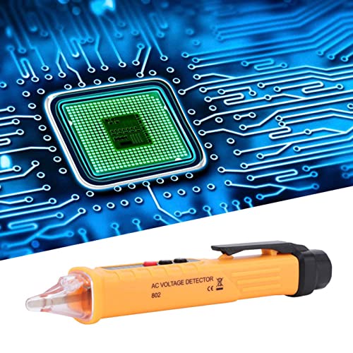 Voltage Tester, 802 High Accuracy Test Pencil, Electric Voltage Detector Tester Pen 48-1000V/12-1000V(Yellow)