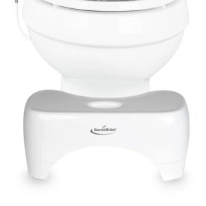 geniebidet 7" toilet stool, portable poop stool-350 lbs weight, anti-slip bathroom stool for kids & adults, plastic toilet assistance step stool