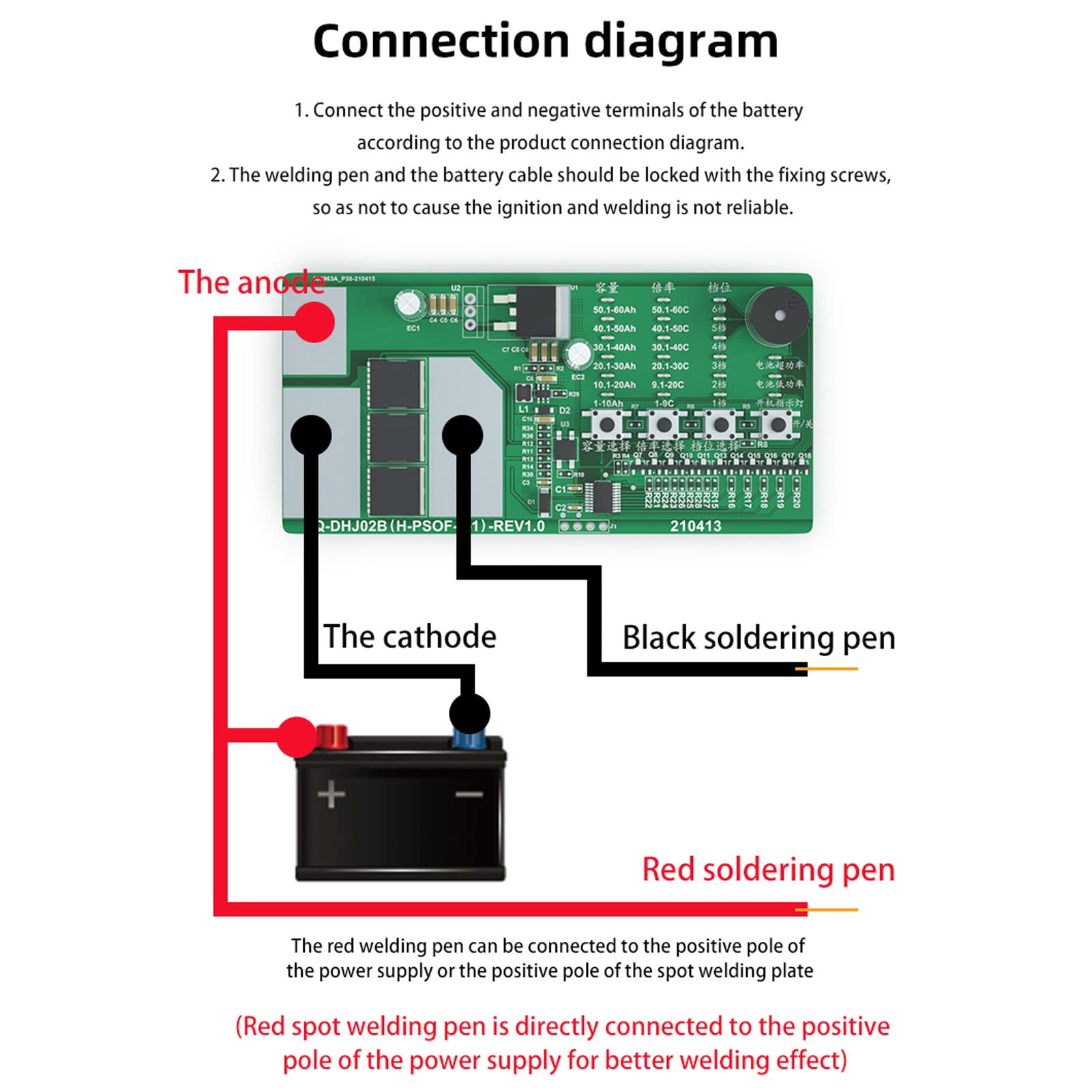 ASHATA DIY Spot Welder, Spot Welding Pen PCB Circuit Board DIY Battery Spot Welder Spot Welding Machine Control Board for Spot Welder Accessories