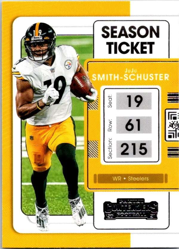 2021 Panini Contenders Season Ticket #83 JuJu Smith-Schuster Pittsburgh Steelers NFL Football Trading Card