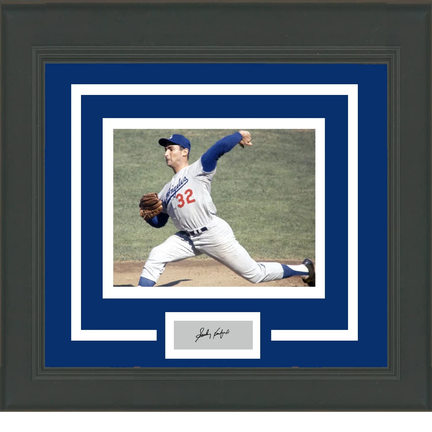 Framed Sandy Koufax Facsimile Laser Engraved Signature Auto Los Angeles Dodgers 15x16 Baseball Photo