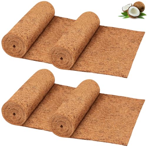 Riare 4 Pack 16 × 80 Inch No-Slip Ice and Snow Carpet Mats- Waterproof Outdoor Coconut Fiber Carpet Anti-Slip Coir Carpet Runner for Walkways, Front Door, Stairs, Porch Safe & Stable Walking