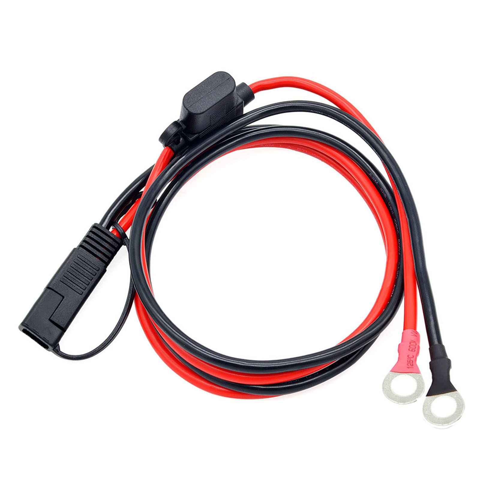 40 inches 10 AWG SAE to O-Ring Connector Extension Cable Connector with 10A 15A 20A 25A 30A Fuse Compatible Solar Generator Maintainer.for Solar Panels, Cars, RVs, Wind Power Parts and Accessories.