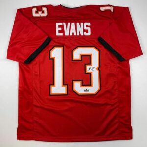 facsimile autographed mike evans tampa bay red reprint laser auto football jersey size men's xl