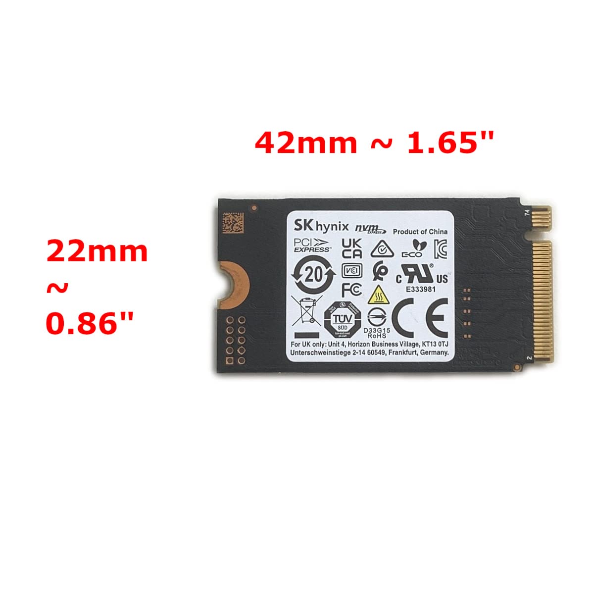 SK Hynix SSD 512GB M.2 2242 42mm BC711 NVMe PCIe Gen3 x4 HFM512GD3HX015N Solid State Drive for Dell HP Lenovo Ultrabook Tablet