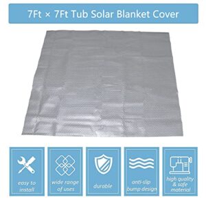 Spa and Hot Tub Bubble Insulating Cover 𝗧𝗿𝗶𝗺𝗺𝗮𝗯𝗹𝗲 (𝟭𝟲 𝗠𝗶𝗹) 7ft x 7ft Thermal Pool Solar Blanket Cover