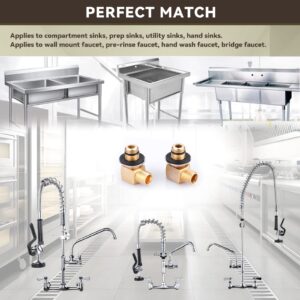 2PCS Installation Kit Commercial Faucet, iVIGA Wall Mounting Faucets Installation kit Replacement 1/2" NPT, Back Splash Mount Set Connector Adapter for Stainless Steel Commercial Prep & Utility Sink