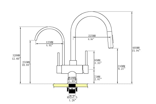 TUTEW Matte Black Kitchen Faucet with Pull Down Sprayer, Black Kitchen Sink Faucet with Drinking Water Faucet,2 Handle 3 in 1 Water Filter Purifier Faucets