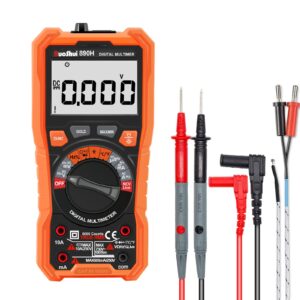 digital multimeter,ruoshui 10a 1000v true rms 6000 counts amp volt ohm meter, auto-ranging electrical tester with ncv function, ac/dc voltage current detector with lcd display screen and led jacks