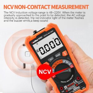 Digital Multimeter,RuoShui 10A 1000V True RMS 6000 Counts Amp Volt Ohm Meter, Auto-Ranging Electrical Tester with NCV Function, AC/DC Voltage Current Detector with LCD Display Screen and LED Jacks