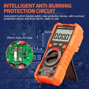 Digital Multimeter,RuoShui 10A 1000V True RMS 6000 Counts Amp Volt Ohm Meter, Auto-Ranging Electrical Tester with NCV Function, AC/DC Voltage Current Detector with LCD Display Screen and LED Jacks