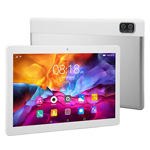 10.1in Tablet, 5G Tablet 100240V Silver 6GB 128GB for Play US Plug