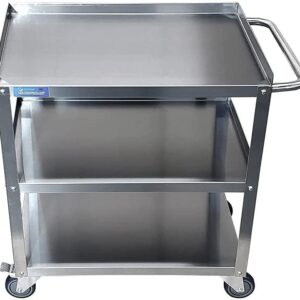 Commercial Stainless Steel 3 Shelf Utility Kitchen Metal Cart 33"x21"X33"