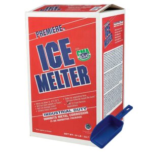 anf brands 50 lb granular ice melt pellet, fast acting ice melter - melts to -8°f, red, (melt01)