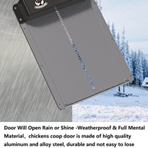 Audiolab Automatic Chicken Coop Door Opener, Solar Chicken Door Light Sensor & Timer Chicken Coop Opener Protects from Predators