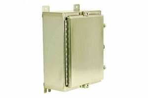 stainless steel power enclosure - 24" x 20" x 6" - (23) 40a cbs (31) hubs - flip cover lid natural finish