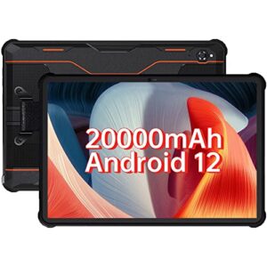 oukitel 10in tablet android12 20000mah rt2 rugged tablet 8gb+128gb 1tb tablet, waterproof tablet 4g lte dual sim+5g wifi smart tablet 16mp+16mp camera 33w fast charging/ip68/ip69k/otg/t-mobile