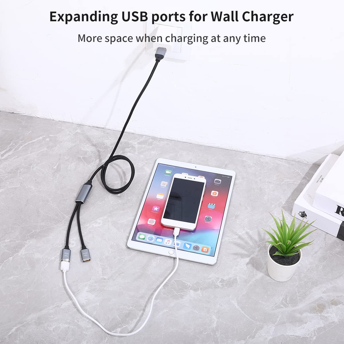 belipro USB 3.0 Splitter Y Cable 3Ft, USB 1 Male to 2 Female Connector, Data and Charger Power Splitter Adapter for Mac, Laptop, Printer, and More USB-Enabled Devices.Grey