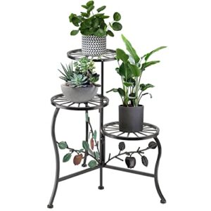 N.B.Y. 3 Tier Metal Plant Stand Indoor Outdoor Fold Waterproof Flower Plant Fit For Garden Balcony Patio Living Room Balcony Office Yard