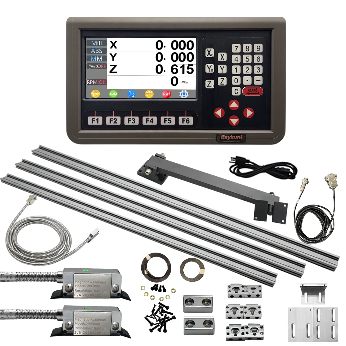 3 Axis DRO Digital Readout Magnetic Scale DRO Display Kit CNC Milling Lathe,DIY Travel Length