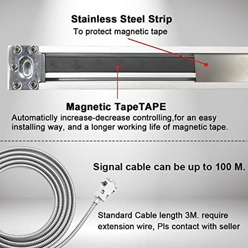 3 Axis DRO Digital Readout Magnetic Scale DRO Display Kit CNC Milling Lathe,DIY Travel Length