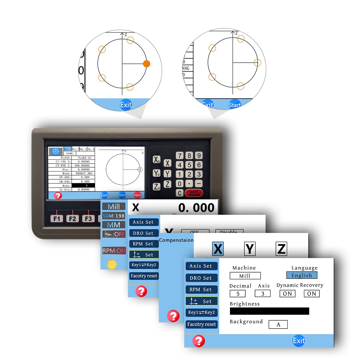 3 Axis DRO Digital Readout Magnetic Scale DRO Display Kit CNC Milling Lathe,DIY Travel Length