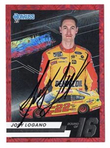 autographed joey logano 2022 donruss racing playoffs round of 16 rare insert signed nascar collectible trading card with coa