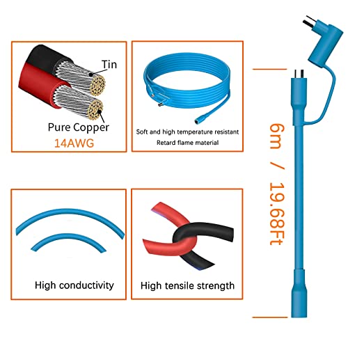 KarlKers 20Ft Jackery Extension Cable 14AWG, Waterproof Jackery Cable, DC 8mm Extension Cable, 8mm DC Power Plug With DC8020 For GZ Yeti Aker Jackery Solar Generator Portable Power Station Solar Panel