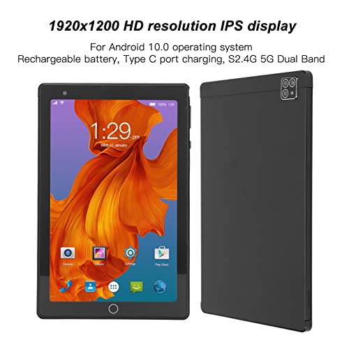 HD Tablet, 100240V AntiLight Blue Black Octa Core 1920x1200 IPS Dual Camera Tablet PC, 10.0 (US Plug)