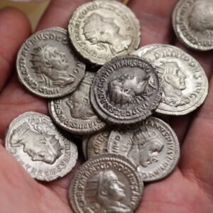 1700 year old ancient roman empire silver double denarius coin (antoninianus) very fine or better condition