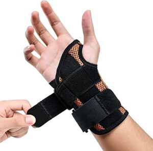 abyon copper infused carpal tunnel wrist brace, wrist support for arthritis,tendonitis, sprain, repetitive strain, night sleep wrist splint for men and women fits right&left hand