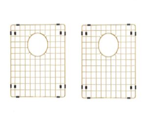starstar 50/50 double bowl kitchen sink bottom two grids, matte gold 304 stainless steel (11.75 x 14)